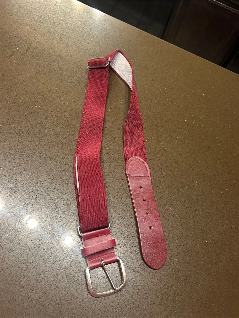 Adjustable Maroon Webbing baseball Belt Strap - Unbranded
